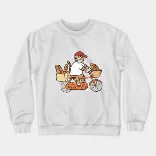 funny Cat and bicycle Crewneck Sweatshirt